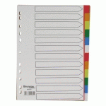 LOT DE 2 - INTERCALAIRE A4 POLYPROPYLÈNE COLORÉ BRUNEAU 12 ONGLETS NEUTRES MULTICOLORES - 1 JEU
