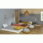 PACK LIT EMPILABLE VAKA + MATELAS  GRIS CLAIR 90X190 CM/OPT:3 LITS
