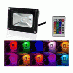 PROJECTEUR LED RGB 10W AVEC TÉLÉCOMMANDE | RGB - MULTICOLORE - RADIOFRÉQUENCE - GRIS - SUPERLED