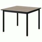 TABLE MALIBU 80X80CM T3 4P STRA CHÊNE 1146/NOIR NOIR 9005