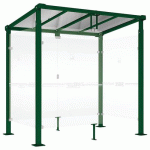 ABRI FUMEURS MILAN 2.50 M BARD. FOND/LATÉR. VERRE VERT 6005 - PROCITY