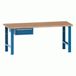 ÉTABLI LISTA 27X36E - H 84 X L 200 X P 75 CM 1 TIROIR MULTIPLEX KEY LOCK BLEU CLAIR RAL 5012