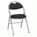 LOT DE 2 - CHAISES PLIANTES SUPER CONFORT NOIRE -TISSU NON FEU ALLUMETTE PIÈTEMENT ALUMINIUM