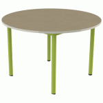 TABLE CARÉLIE MOB ROND Ø120 T6 STR POLY. HM. BEIGE/VERT ACI - MOBIDECOR