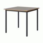 TABLE MALIBU 80X80CM T5 4P STRA ALAISÉ GRIS U727/GRIS 7016