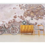 MICASIA - MURALE - BRICK WALL RUSTIC SHABBY PLASTER DIMENSION HXL: 190CM X 288CM MATÉRIEL: PREMIUM