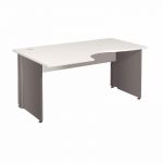 BUREAU COMPACT RETOUR À GAUCHE ACTIVITY 2 - L. 160 X P. 120 CM - PLATEAU BLANC - PIEDS PLEINS 'ANTHRACITE'