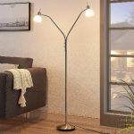 LINDBY LAMPADAIRE GWENDOLIN, COULEUR NICKEL, À 2 LAMPES