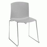 LOT DE 2 - CHAISE PLEA - PIÈTEMENT TRAINEAU GRIS