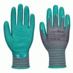 LOT DE 2 - PORTWEST A313 GANT GRIP 15 EN NITRILE - GRIS /VERT - TAILLE XL - LOT DE 12 PAIRES