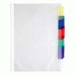 POCHETTE INTERCALAIRE A4 POLYPROPYLÈNE INCOLORE VIQUEL 6 ONGLETS MULTICOLORES - 1 JEU