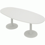 TABLE FOSKA OVALE 240 X 110 CM PLT 1790 BLANC PIÈT.BLANC - QUADRIFOGLIO