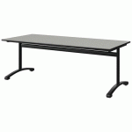 TABLE MALIBU 180X80 T4 DL ST ISOSON GRIS 1400/NOIR NOIR 9005