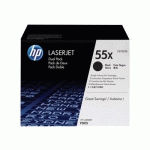 HP 55X PACK DE 2 TONERS NOIR GRANDE CAPACITÉ AUTHENTIQUES