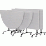 PACK AXE STRATIFIÉ 2 TABLES 160X68+2 DEMI-LUNE 136X68 GRIS/ALU - MANUTAN EXPERT