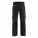 PANTALON DE TRAVAIL SERVICES STRETCH NOIR/JAUNE FLUORESCENT TAILLE 42C - BLAKLADER