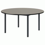 TABLE MALIBU Ø 120 T3 4P STRA ANTIB GRIS U727/NOIR GRIS 7016