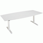TABLE TONNEAU ORÉA RÉGLABLE EN HAUTEUR 200X100CM BLANC/BLANC - SIMMOB