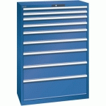 ARMOIRE 9 TIROIRS 1023X572X1450MM-CHARGE 75KG-BLEU FONCÉ - LISTA