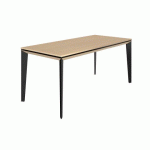 BUREAU DROIT DIRECTION ONYX L 170 CM PLATEAU CHÊNE CLAIR