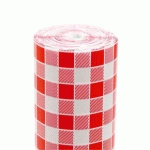 NAPPE ANETO RONDE VICHY ROUGE 48 G/M² 1.20X100M CELLULOSE BLANC (VENDU PAR 4)