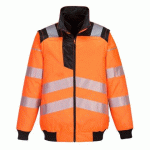 PORTWEST PW302 BLOUSON PW3 HAUTE VISIBILITÉ 3-EN-1 ORANGE/NOIR - TAILLE XXL