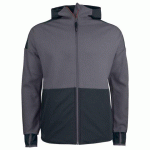 PROJOB 3120 SWEATHSIRT BI MATIERE CAPUCHE CONTRASTEE GRIS - TAILLE XS