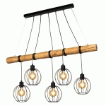 BRITOP SUSPENSION KAROU À 5 LAMPES, BRUN DÉCAPÉ