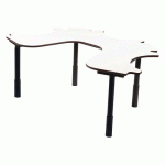 TABLE ERGO TECHNIC 3+1 RÉGLABLE COMPACT - BLANC/NOIR - SUNSET CREATION