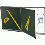 TABLEAU DIPTYQUE 1,20 X 2 M ÉMAILLÉ VERT CADRE ALUMINIUM ANODISÉ - MANUTAN COLLECTIVITÉS