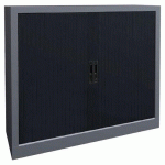 ARMOIRE RIDEAUX LAME RECOUVERTE L. 120CM H. 102 CM PRUNE/ALU - ACIAL
