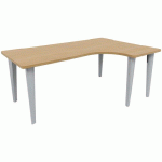 BUREAU EVIDENCE ASYMÉTRIQUE 180X120 RETOUR D CHÊNE CLAIR/ALU - VINCO