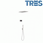KIT DE DOUCHE THERMOSTATIQUE ÉLECTRONIQUE ET ENCASTRÉ SHOWER TECHNOLOGY ACIER - TRES 09288308AC