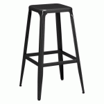 LOT DE 2 - TABOURET NOIR METALO