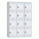 VESTIAIRE 3 COLONNES 400MM 4 CASES MORAILLON GRIS - VINCO