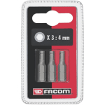 FACOM - EH10 - JEUX DE 3 EMBOUTS STANDARDS SÉRIE 1 POUR VIS 6 PANS CREUX MÉTRIQUES - EH102.J3