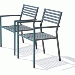 FAUTEUIL JARDIN EMPILABLE GASTON GRIS ANTHRACITE EN LOT - CITYGARDEN