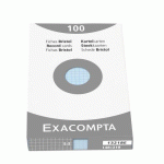 FICHE BRISTOL 148 X 210 MM QUADRILLÉE 5 X 5 BLEU AZUR NON PERFORÉE EXACOMPTA - BOÎTE DE 100