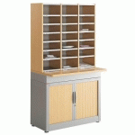 MODULE TRI DE COURRIER TRIPLE SUR TABLE H.92CM POMM./ALU