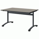 TABLE MALIBU 120X80 T4 DL STRA GRIS U727/NOIR GRIS 7016