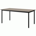 TABLE MALIBU 160X80 T5 4P STRA CHÊNE 1146/NOIR NOIR 9005
