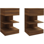 TABLES DE CHEVET 2PCS CHÊNE MARRON 40X35X65CM BOIS D'INGÉNIERIE