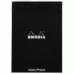 DOTPAD - BLOC AGRAFÉ RHODIA N°18 21X29,7 CM DOT 80 FEUILLETS 80G - NOIR - LOT DE 5