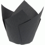 BOÎTE DE 200 CAISSETTES DE CUISSON TULIPCUP EN PAPIER INGRAISSABLE NOIR Ø 50 H 80 MM