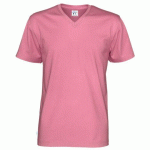 COTTOVER T-SHIRT MANCHES COURTES COL V HOMME - CERTIFIÉ GOTS ROSE - TAILLE XL
