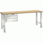 ÉTABLIS BLANC GRIS 1500X750X890 CAP. 600KG ET 3 TIR. 75KG - LISTA