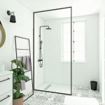 PAROI DE DOUCHE 120X203CM À STRUCTURE NOIR MAT EXTENSIBLE 203CM À 273CM STRETCHY