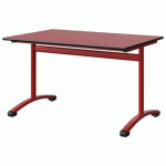 TABLE MALIBU 120X80 T5 DL ST ANTIB ROUG U321/NOIR ROUGE 3020