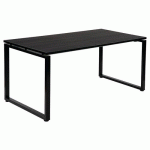 TABLE OFFICE PRO PIED CARRE 160 X 80 CM ZONZA NOIR PIED NOIR