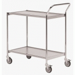 TABLE ROULANTE 800X420MM CHROME/GRIS - 2 PLATEAUX - 150 KG - HELGE NYBERG